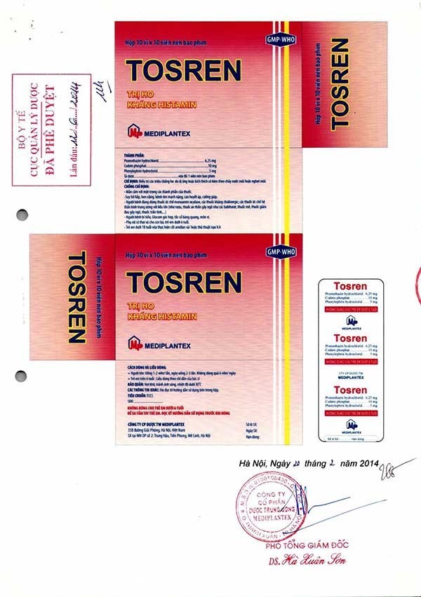 Thuốc tosren là thuốc gì